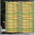 thumbnail image 3 of Ambesonne Abstract Shower Curtain, Vintage Knit Pattern Print, 69"Wx75"L, Earth Yellow, 3 of 4