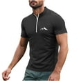 thumbnail image 4 of Generic Mens Sport Muscle Shirts Casual Short Sleeve Zip Up Athletic Workout Fitness Tshirt Lightweight Basic Train Gym Tees, 4 of 4