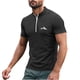 thumbnail image 5 of Blusa y camisa de manga corta con cuello alto para hombre, de verano, de color liso, ajustada, deportiva, con cremallera, de manga corta, con cuello alto., 5 of 5