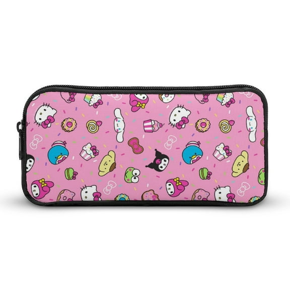 Hello Kitty Pencil Case Portable Pencil Bag Zipper Cosmetic Bag High Capacity Makeup Pouch Stationery Bag