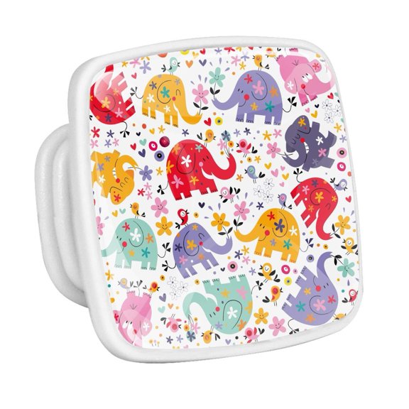 4PCS Square Cabinet Fluorescence Knob Glowing in the Dark Furniture Drawer Pulls Handle with Screws Elephant