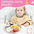 thumbnail image 3 of 2 Pack Stainless Steel Baby Suction Plates & 2 Pack Spoons and Forks Set, Toddler Utensils Baby Feeding Set, Divided Plates for Baby Led Weaning Supplies, BPA-Free, 3 of 3