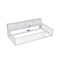thumbnail image 5 of Noble House Twin XL Wood Floor Bed with Storage Cabinets and USB Charging Station, Space Saving Design, White, 5 of 9