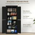 thumbnail image 4 of HOMCOM Armoire de Garde-Manger de Cuisine Autoportante à 4 Portes avec Étagères Noir, 4 of 10
