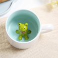 thumbnail image 2 of Cute frog coffee mug, ceramic mug with 3D animal, 2 of 5