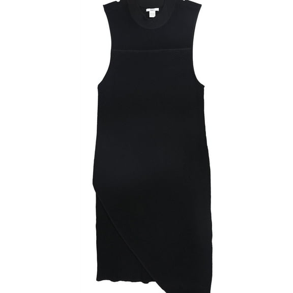 bar III Womens Ribbed Sweater Dress, Black, Large