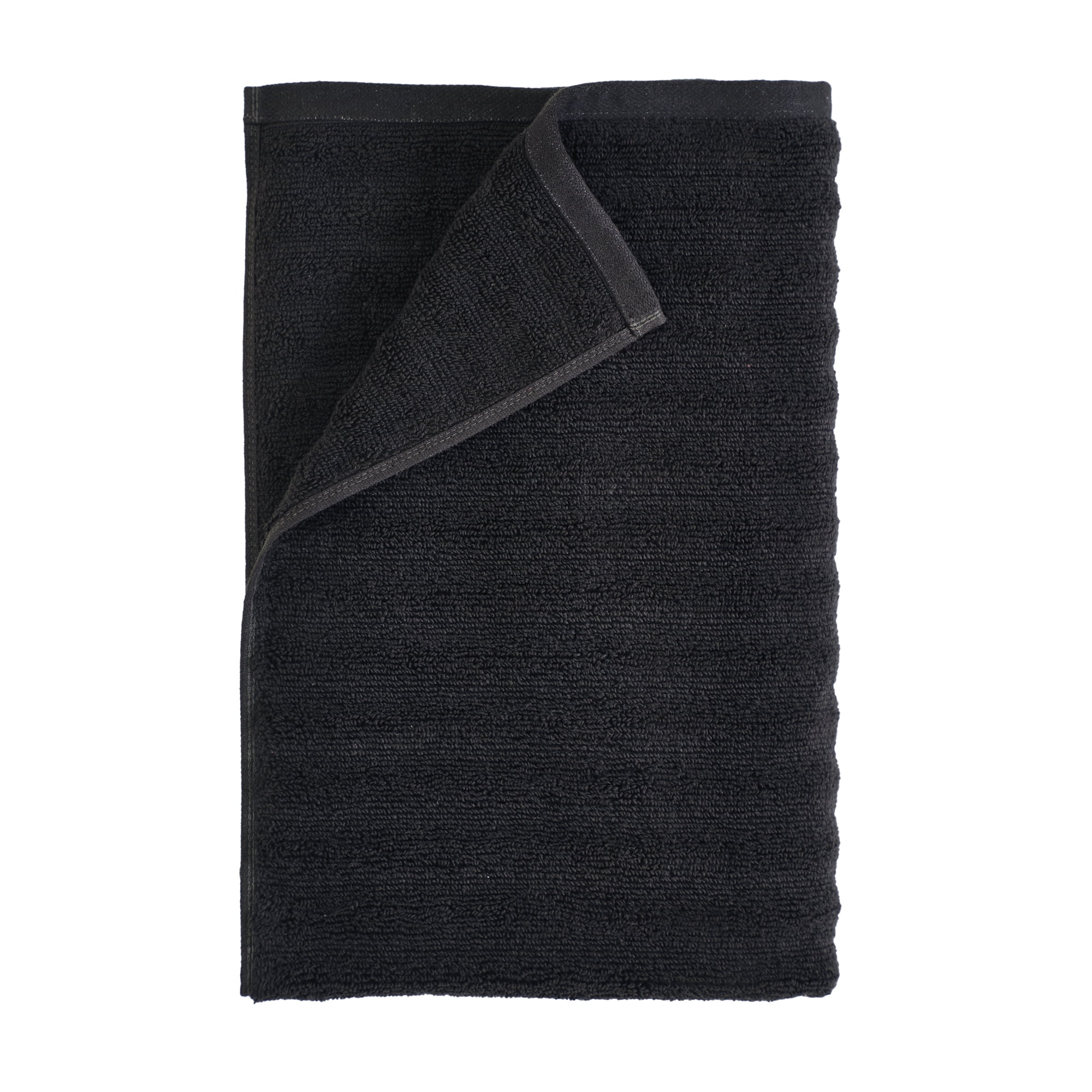 Mainstays Performance Cotton Bath Towel, Super Soft Quick Dry Fade Resistant, Textured Black