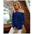 thumbnail image 2 of Pull-over à Manches Longues pour Femmes Pull-over Bouffant Solide, 2 of 6