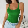 thumbnail image 2 of ClodeEU Womens Scoop Neck Ribbed Sleeveless Tank, Slimming Going Out Basics Tank Tops Green,Womens Plus XS, 2 of 7
