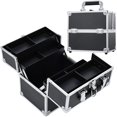 thumbnail image 1 of Frenessa Estuche Organizador de Cosméticos Caja de Almacenamiento de Maquillaje Profesional 4 Bandejas con Divisor Estuche de Viaje con Cerradura Caja de Maquillaje de Viaje Portátil para Maquillador,, 1 of 5