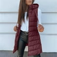 thumbnail image 1 of Doudoune Sans Manches pour Femmes, Manteau Chaud Matelassé, Veste à Capuche Automne Hiver, 1 of 7