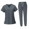 thumbnail image 1 of 2x Conjunto De Uniforme Médico Femenino, Ropa De Trabajo De Enfermera Lavable A Máquina Para Salón De Belleza, 1 of 8