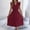 *Wine, variant on ClodeEU Womens Lace Trim V Neck Ruffle Hem Midi Dress ,Sleeveless Pleated Waist Casual Dress Khaki,Womens Plus S