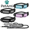 thumbnail image 7 of Hands Free Dog Leash, Dog Running Leash Belt Bag for Walking, Jogging, Dog Waist Double Zipper Pouch with Poop Bag Dispenser, Dual Padded Handles Reflective Bungee Leash, Double, 7 of 7