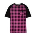 thumbnail image 2 of APEXFWDT Mens Pajama Short Sets Short Sleeve Plaid Top and Shorts Pajama Sleepwear Comfy 2 Piece Lounge Set with Pocket, 2 of 8