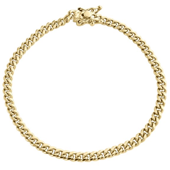 10K Yellow Gold 4.25mm Super Solid Miami Cuban Link Bracelet Box Clasp 7 Inch