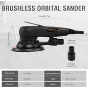MAXXT Random Orbital Sander Brushless 350W 3A Multi-function Variable Speed with 10 Sanding Paper for Woodworking