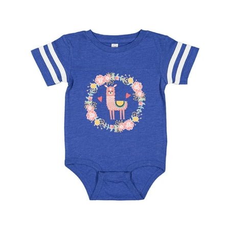 

Inktastic Llama Rose Flower Wreath Gift Baby Girl Bodysuit