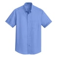 thumbnail image 5 of Mens Short Sleeve Superpro Twill Oxford Cotton/Polyester Button Down Shirt Ultramarine Blue Medium, 5 of 6