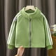 thumbnail image 3 of Chaqueta de terciopelo de orquídea para niños y niñas de mediana edad, para otoño e invierno, gruesa y cálida, con cuello vertical, 3 of 5