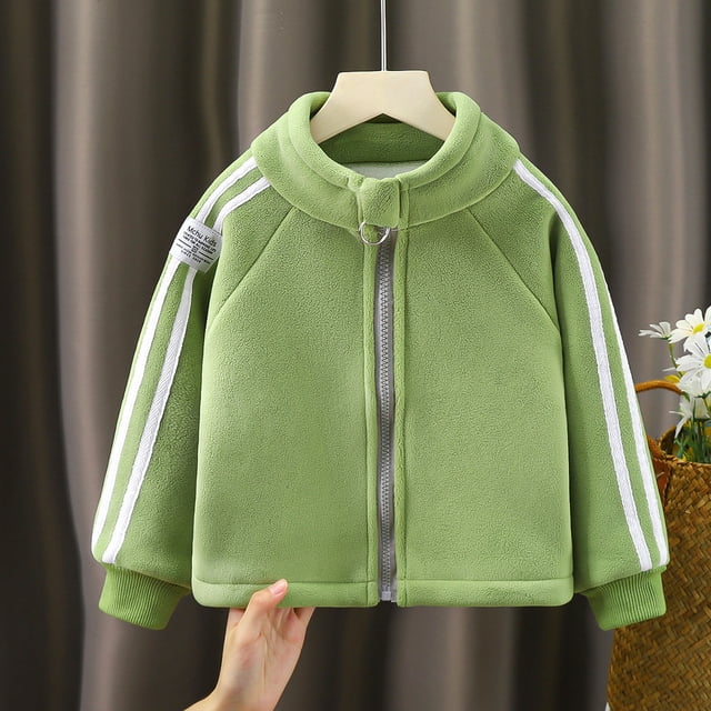 Chaqueta de terciopelo de orquídea para niños y niñas de mediana edad, para otoño e invierno, gruesa y cálida, con cuello vertical