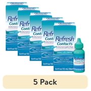 (5 pack) Refresh Contact Lens Comfort Eyecare, Lubricating & Moisture Drops, 0.4 Oz