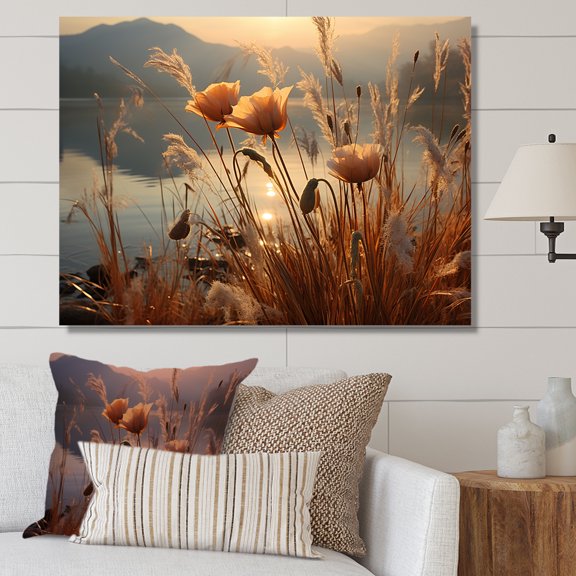 Designart "Serenade At Sunset With Wildflowers" Wildflowers Canvas Wall Art