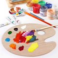 thumbnail image 4 of Paleta de madera para pintar, paquete de 2, paleta para pintar al óleo, paleta ovalada de madera para pintar con orificio para el pulgar para pintura acrílica, acuarela, al óleo, manualidades y manua, 4 of 5