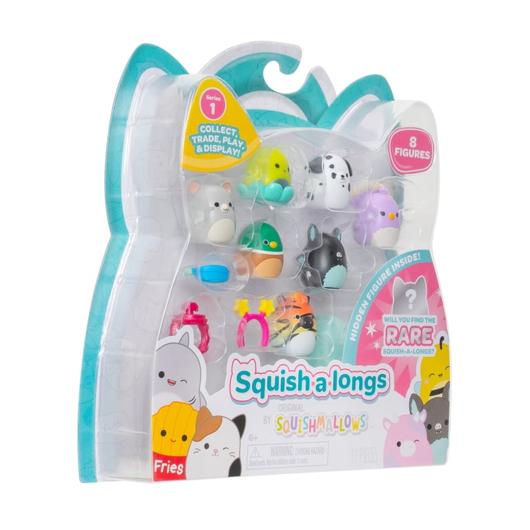 Pack 8 Squish-a-longs Mini 2,5 Cm – Série 1 – Accessoires Bague – Collection, Échange – Original Squishmallows