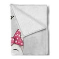 thumbnail image 2 of Kitten Soft Flannel Fleece Throw Blanket, Cartoon Domestic White Cat Pink Cheeks Fluffy I Love My Pet Themed Print, Cozy Plush for Indoor and Outdoor Use, 50" x 60", Grey White Pink, by Ambesonne, 2 of 5