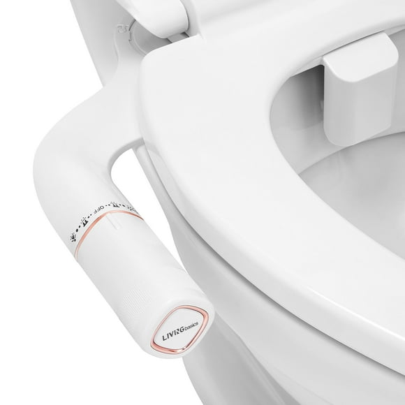 Tolilet Bidet Attachment Self-Cleaning Dual Nozzles, Ultra-Slim Toilet Seat Bidet for Frontal & Rear Wash, Adjustable Water Pressure
