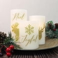 thumbnail image 5 of Hometrends Gold Glitter Christmas Icons LED Pillar Candle Set with Remote Control, 5 of 5