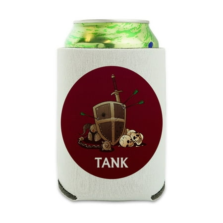 

Tank Warrior RPG MMORPG Class Role Playing Game Can Cooler - Drink Sleeve Hugger Collapsible Insulator - Beverage Insulated Holder