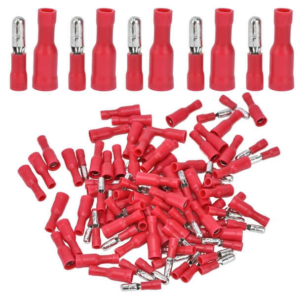 Conector a tope macho hembra, 50 pares de cables aislados Terminales de engarzado macho hembra Terminales de engarzado rápido Máxima comodidad NikouMX herramienta