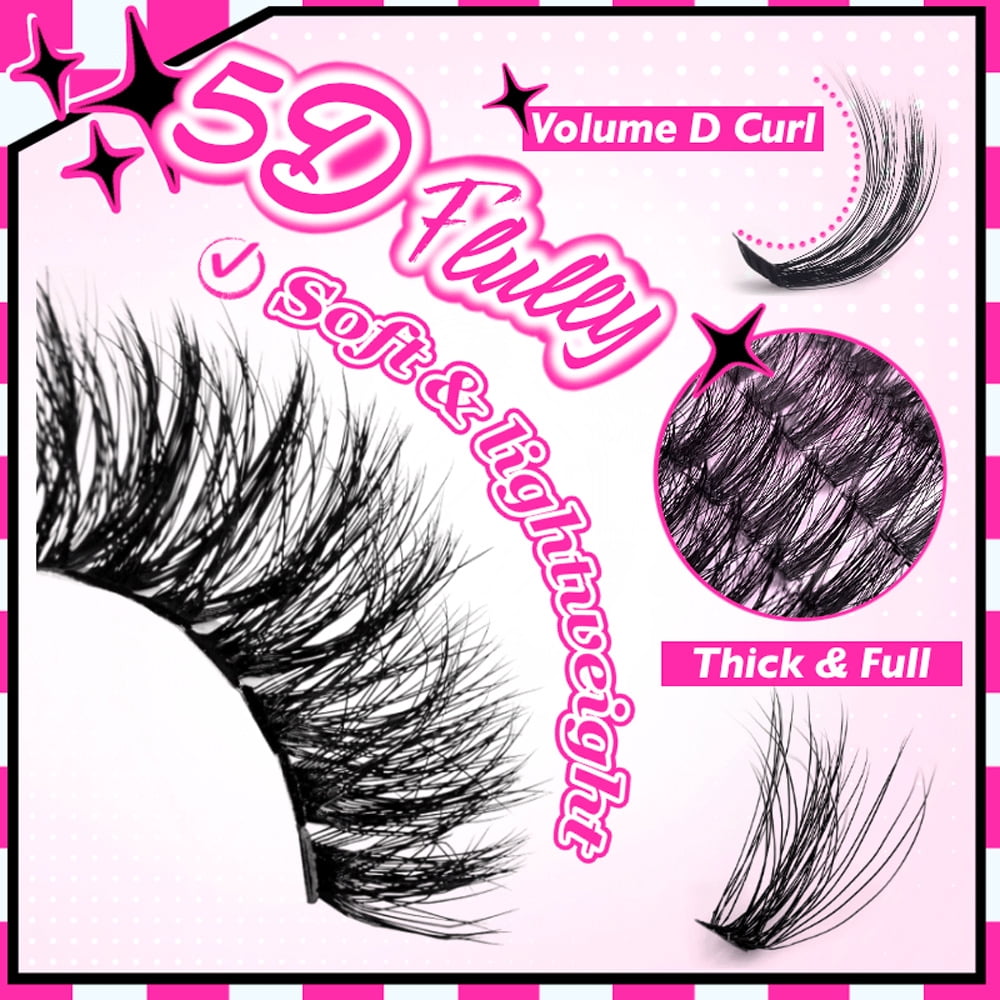 30P/40P 32-Row False Eyelash Glue, 60P/80P Cluster Lash Book Eyelashes