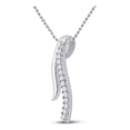 thumbnail image 2 of 10kt White Gold Womens Round Diamond Fashion Pendant 1/20 Cttw, 2 of 2