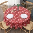 thumbnail image 3 of Red Christmas Deer and Snowflake Pattern Round Tablecloth 60"x60",Wrinkle Wipeable Table Cloth for Kitchen Dining Room Picnic Patio Party, 3 of 6