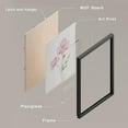 thumbnail image 4 of PixonSign 4 PCS Floral Framed Wall Art Adhesive Canvas Poster Lavender Rose Daisy Cornflower Nature Wilderness Digital Modern Art Multicolor Botanical Elements Home Decorative - 8"x10" Black, 4 of 5