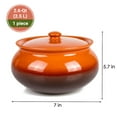thumbnail image 2 of STP GOODS Traditional Natural Clay Stoneware Soup Tureen with Lid and Wooden Trivet 2.6 Qt (2.5 L) Handmade Oven Cooking Pot Casserole Tureen Stoneware Clay Pot Clay Cookware, 2 of 12