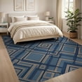 thumbnail image 3 of ODIKA 8'x10' Washable Area Rug Solid Structured That Layout Lines Balanced Couch Navy Geometric for Dining Room, Large Office, Lounge, Non-Slip Chair-Friendly Mat, 3 of 7
