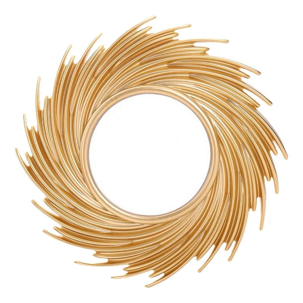 Espejo redondo de 25 cm, decorativo, para colgar en la pared, para pasillo, hotel. Dorado