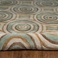 thumbnail image 5 of Bowery Hill Modern Combs Polyester 5'x7' Area Rug in Cream & Aqua, 5 of 6