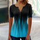 thumbnail image 1 of ICHUANYI Clearance Women Fashion Casual Print Round Neck Loose Short Sleeve T-shirt Top Blouse Pullover(Blue, S) ICHUANYI WER2023080817609, 1 of 5