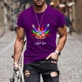 thumbnail image 1 of Qertyioot Chemise Hawaïenne Homme Été Col Rond Imprimé Carnaval Manches Courtes Décontractées, 1 of 3