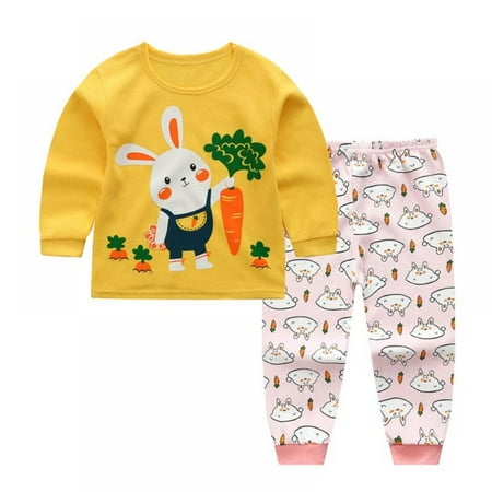 

Baby Boy Cartoon Clothes Set Boys And Girls Shoulder Button Long-sleeved Underwear/pajamas/sports Air-conditioning Suit Two-piece Suit 0-5Y