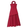 thumbnail image 6 of Women's Layered Tube Maxi Dress with Tiered Style and Asymmetrical Cut 95% Cotton 5% Spandex for Casual Summer Everyday, 6 of 6