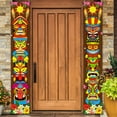 thumbnail image 1 of Decoración de fiesta hawaiana Luau Tiki Porche Banner Bienvenido Aloha Logo para fiesta de hibisco Tropical Banner Tiki Puerta colgante Decoración Carnaval Fiesta Selva Fondo (estilo clásico) JM, 1 of 7
