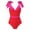 Hot Pink, variant on Elainilye Fashion One Piece Bathing Suit for Women Solid Color Flounce Tight Fitting Bikini Sexy One Piece Swimsuit,Red