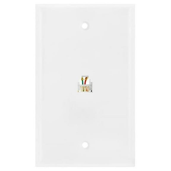 6P6C Single Wall Plate Jacks - White