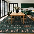 thumbnail image 6 of SORONO KATE 9'x12' Floral Area Rugs for Living Room, Machine Washable Oriental Vintage Distressed Non Slip Soft Indoor Area Carpet, Turquoise, 6 of 7